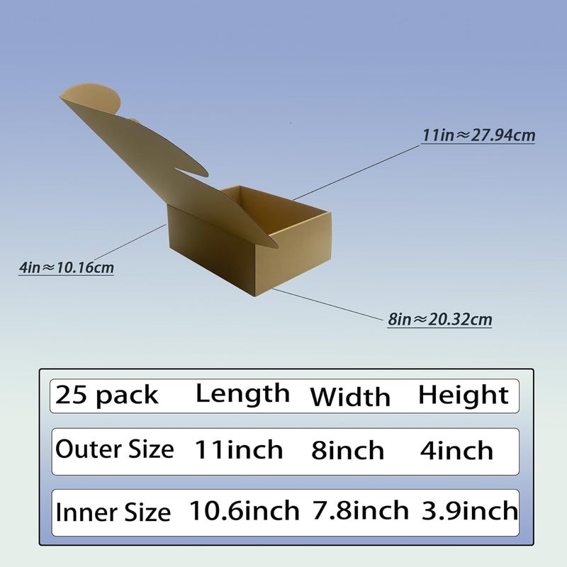 Livejun 11x8x4 inch Shipping Boxes Pack of 20, Brown Corrugated Cardboard Box Mailer Boxes for Packaging Small Business Shipping，Recyclable Moving Storage Mailing Boxes Bulk Book Literature Gift Giving - Image 4
